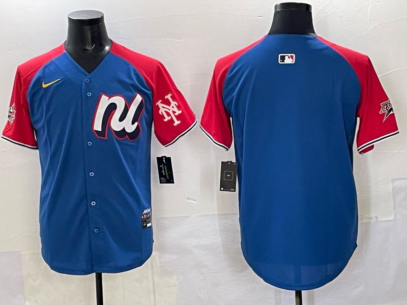 Men New York Mets Blank Blue red All star 2025 Nike MLB Jersey style 01->new york mets->MLB Jersey